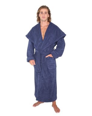 Arus Unisex-Bademantel Monk, 100% Baumwolle, mit Mönchs-Schalkragen, extra lang, 100% Baumwolle