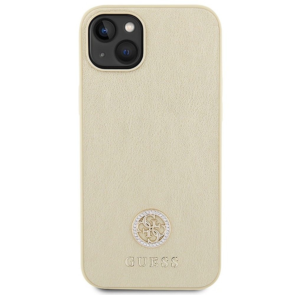 Guess Smartphone-Hülle Handyhülle Schutzhülle Hartschale 6,1 Zoll, Strass-4G-Logo, Kunstleder, TPU, passgenau