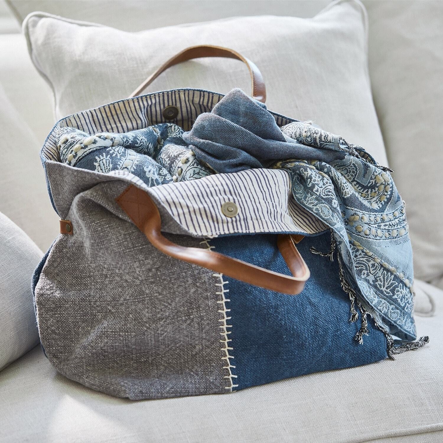 Mirabeau Handtasche Tasche Deux-Parts blau/grau