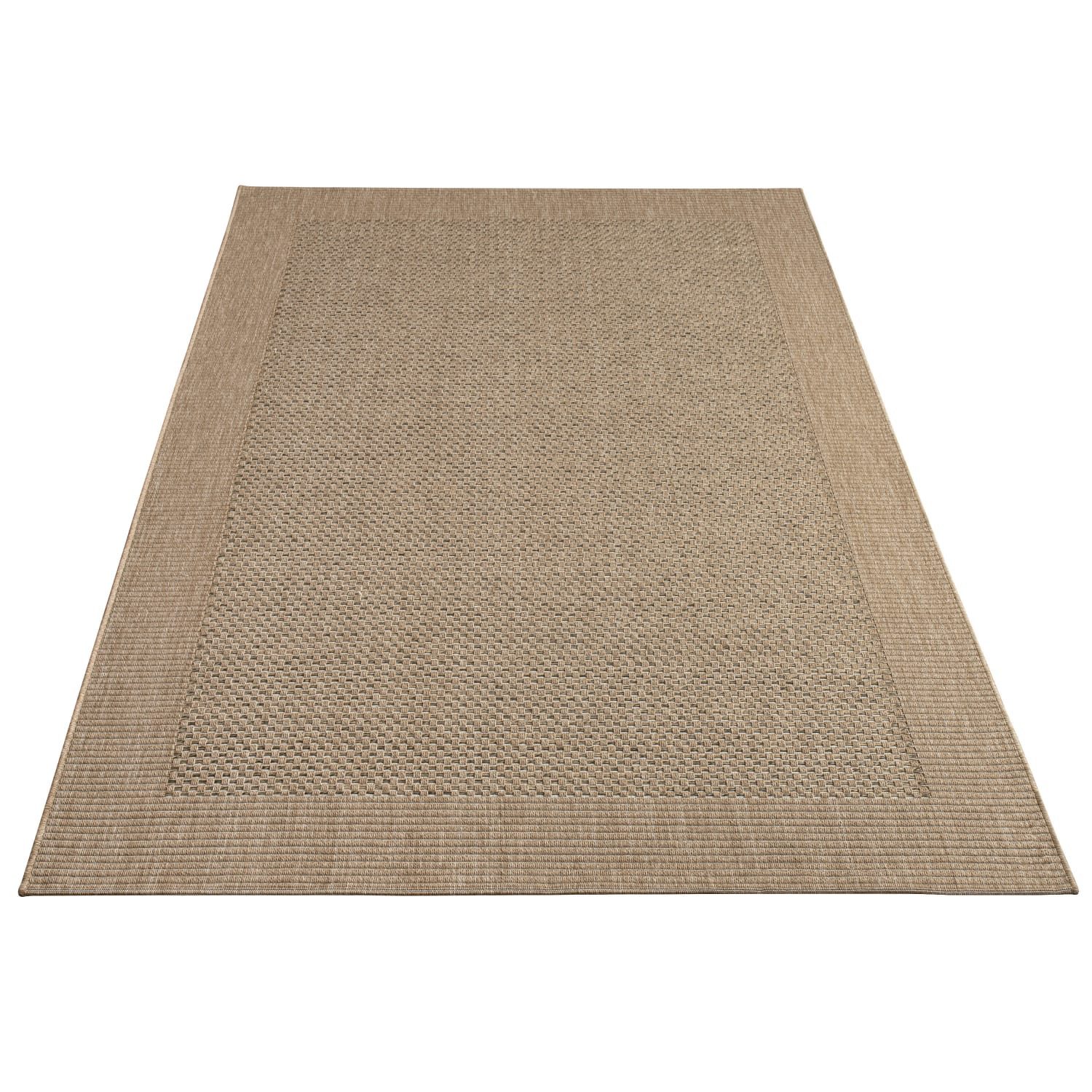 KADIMA DESIGN Teppich Unifarben Bordüre Wohnzimmer schmutzabweisend Teppich Kurzflor, Läufer, Höhe: 4 mm, 100% Polypropylen, Rücken aus Polypropylen, 80x150cm,  – Bild 2 von 5