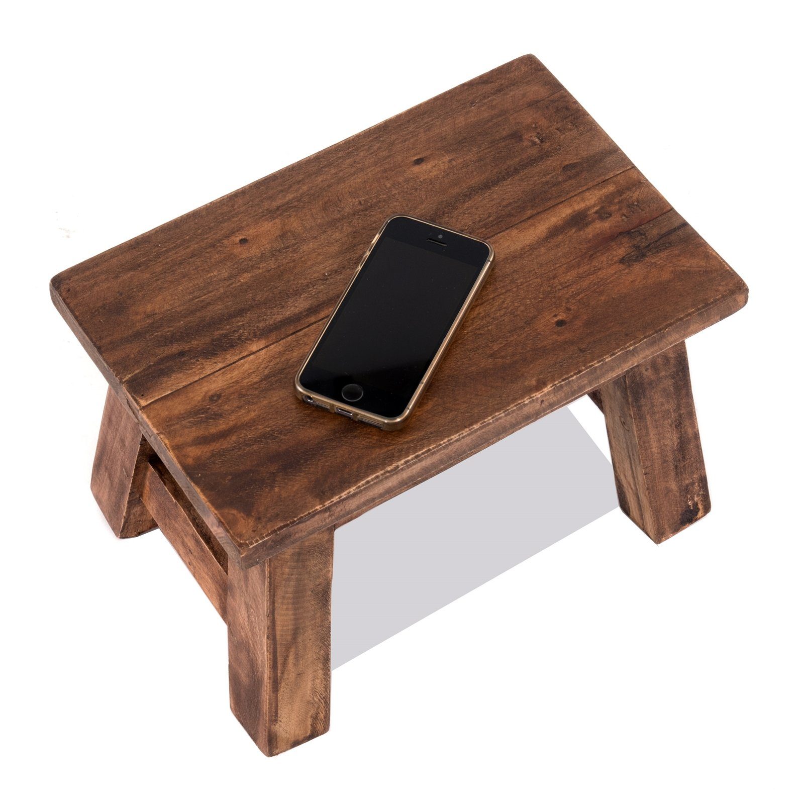 DESIGN DELIGHTS Hocker FUSSHOCKER Monte, 30x21cm(BxH), kleiner Holzhocker aus Altholz, 02 h