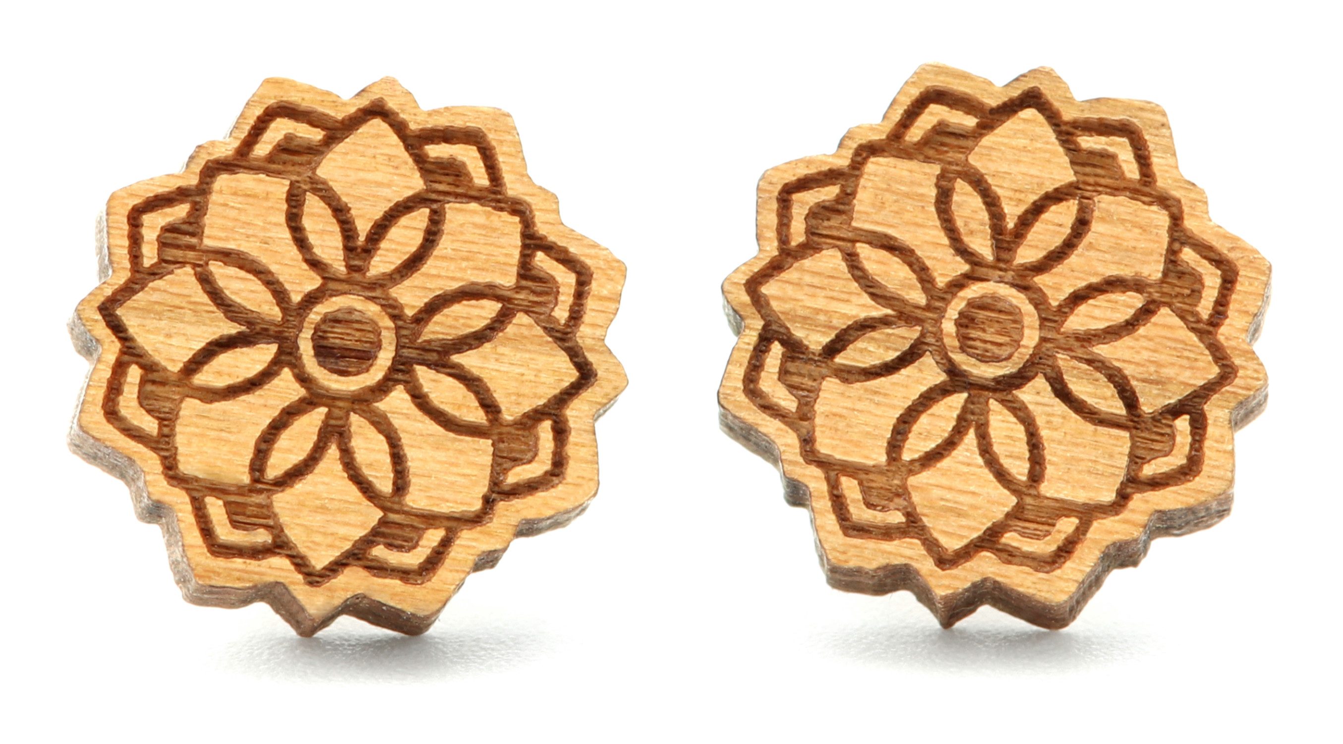 NaturSchatulle Paar Ohrstecker Mandala (Gravur Mandala, günstig online kaufen