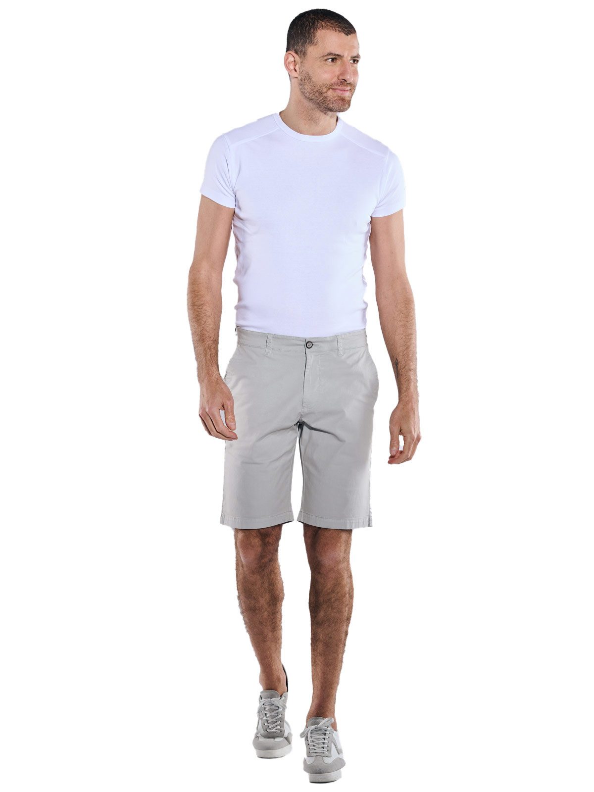 Engbers Bermudas Herren Chino-Bermuda regular, Silbergrau