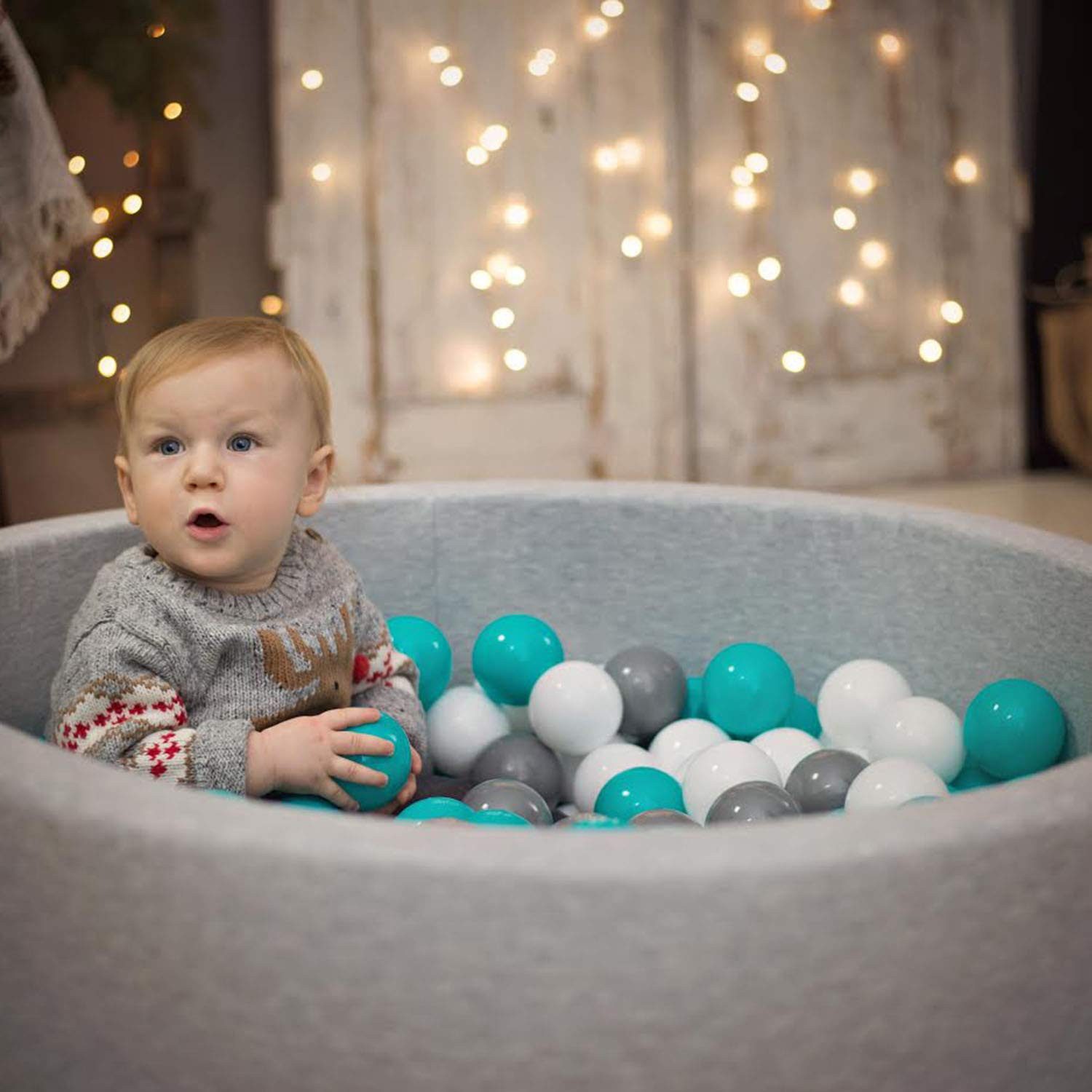 KiddyMoon Bällebad OK30D, (Bällepool mit bunten Bällen, 0-tlg., Bällepool für Babys und Kleinkinder), Made in Europe