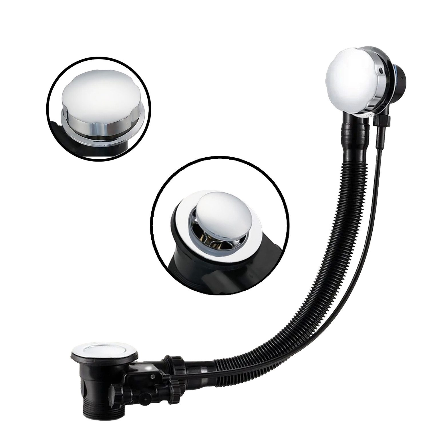 KOLMAN Badewanne Automatischer Ablaufgarniture Siphon für Badewanne OLAF 100 cm mehr