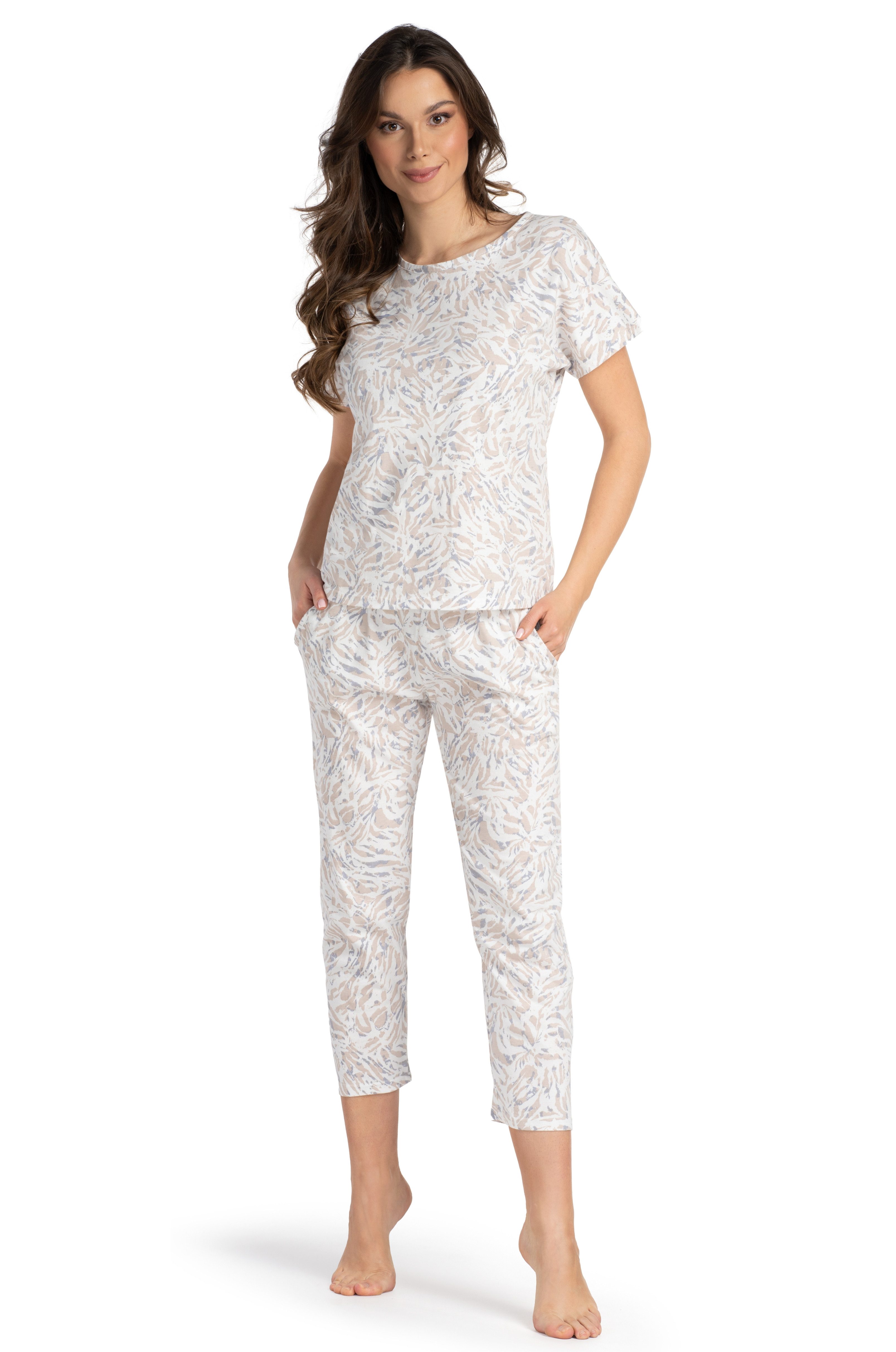 Mademoiselle Sommeil Capri-Pyjama Schlafanzug mit Naturprint günstig online kaufen