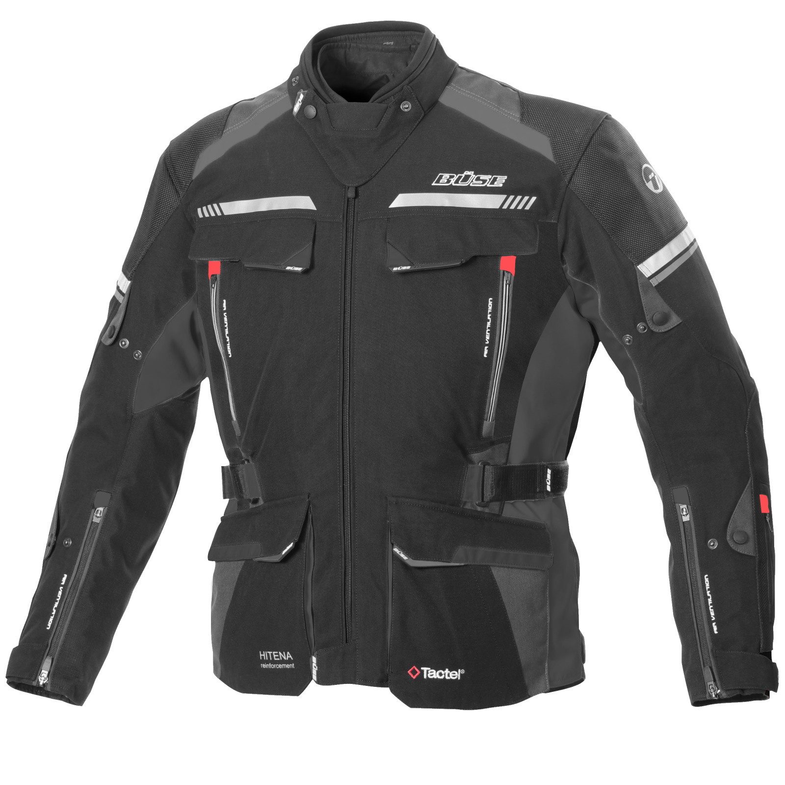 Büse Motorradjacke Büse Highland II Jacke schwarz 8XL