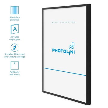 PHOTOLINI Bilderrahmen 14er Set Aluminium Modern Schmal 10x15 bis 30x40 cm