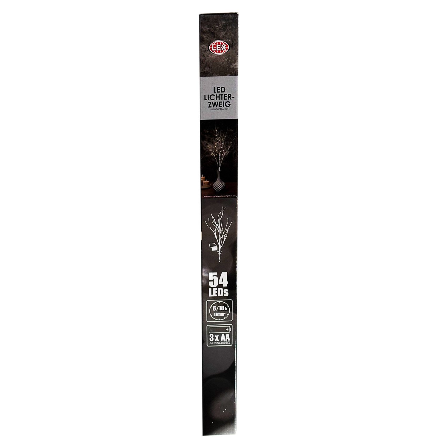 Mojawo Lichtervorhang LED Lichterzweig Leuchtzweig Beleuchtung Warmweiß H60cm Batterie Außen – Bild 4 von 4