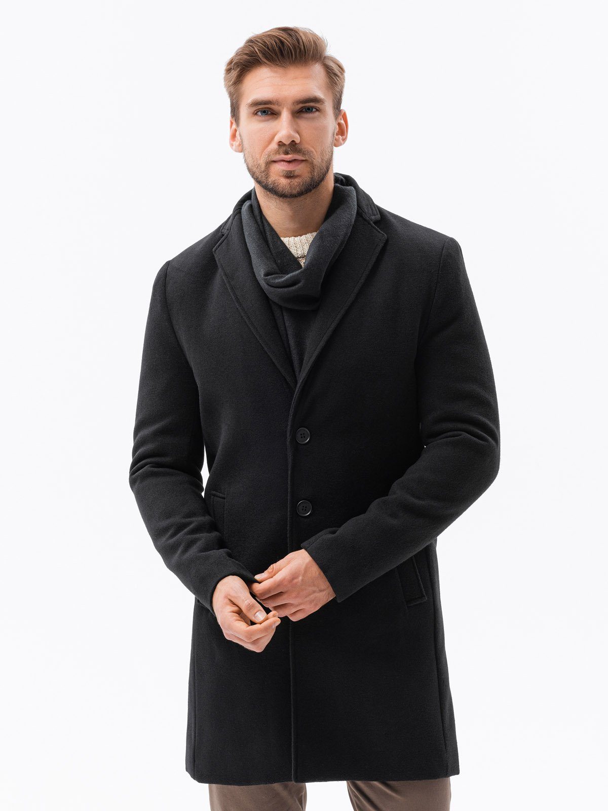 OMBRE Kurzmantel Klassischer Herrenmantel - schwarz günstig online kaufen
