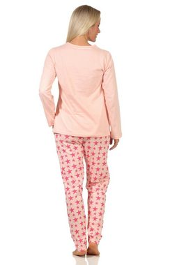 RELAX by Normann Pyjama Damen Schlafanzug, Pyjama langarm in Sterne-Optik 66537