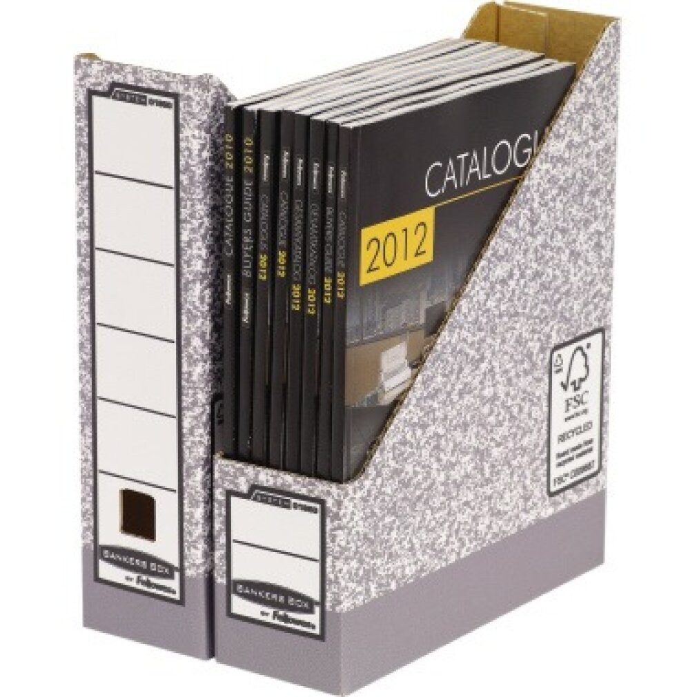 FELLOWES Druckerband Archiv-Stehsammler 0186004 Bankers Box 81x263x316mm A4 Pappe grau/weiß