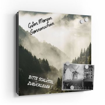 DEQORI Schlüsselkasten 'Nebel in den Bergen', Glas Schlüsselbox modern magnetisch beschreibbar