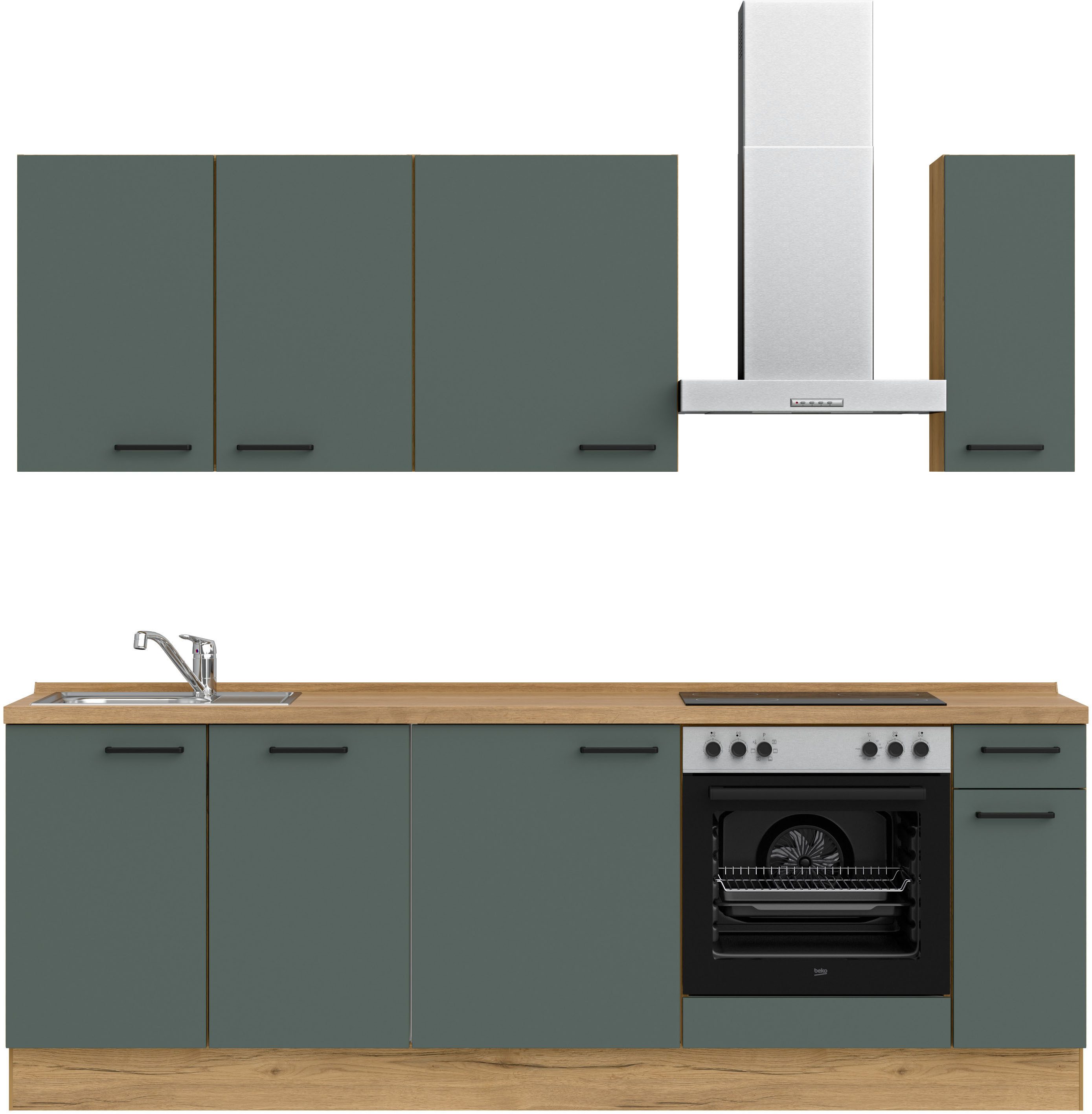 nobilia® Küchenzeile "Easytouch I", vormontiert, Ausrichtung wählbar, Breite 240 cm, wahlw. mit E-Geräten