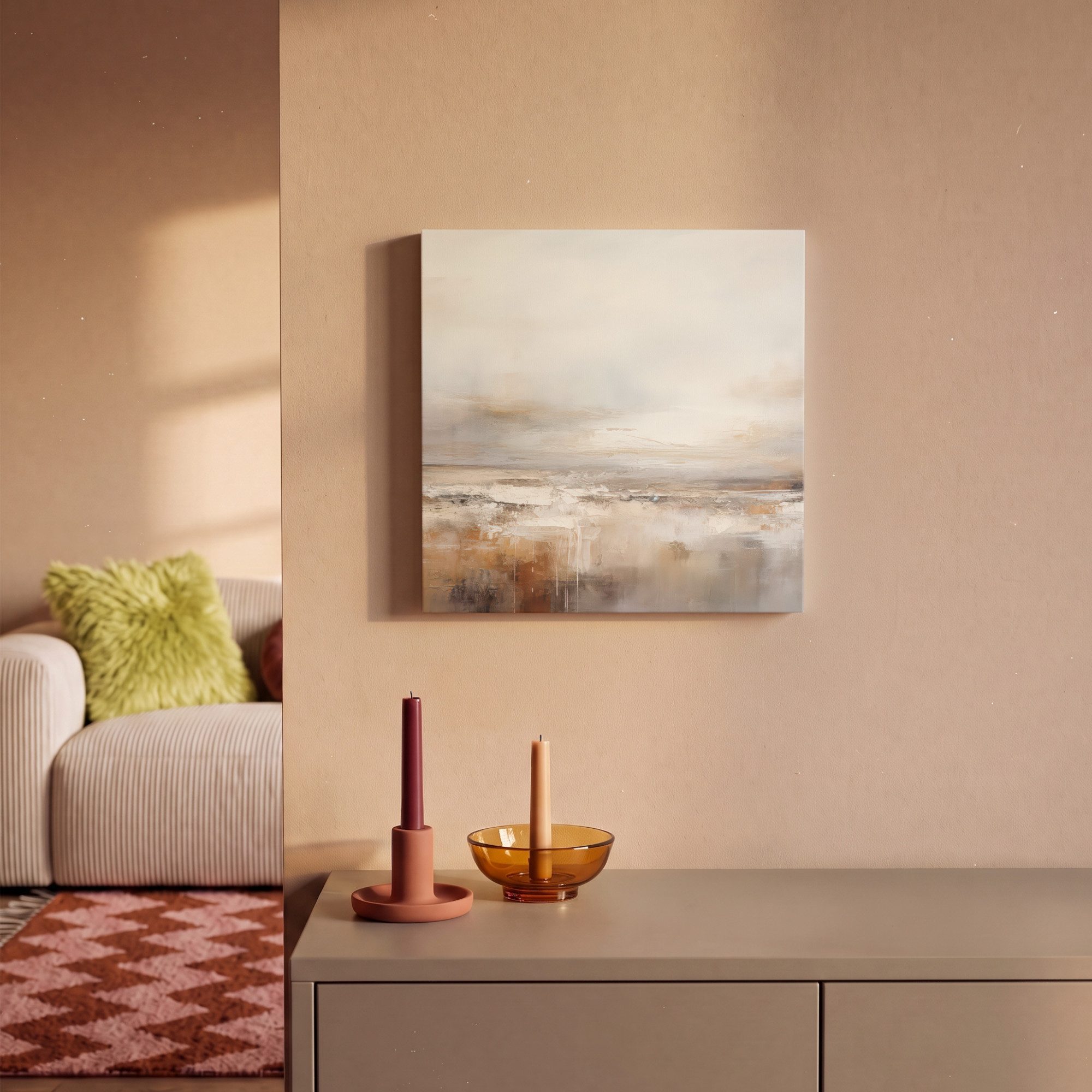 OneMillionCanvasses® Leinwandbild Kunst - Industriell - Grau - Braun - Abstrakt, Fotodruck (1 St), Schlafzimmer Deko Aesthetic, Bilder über Bett, 20x20 cm – Bild 2 von 5