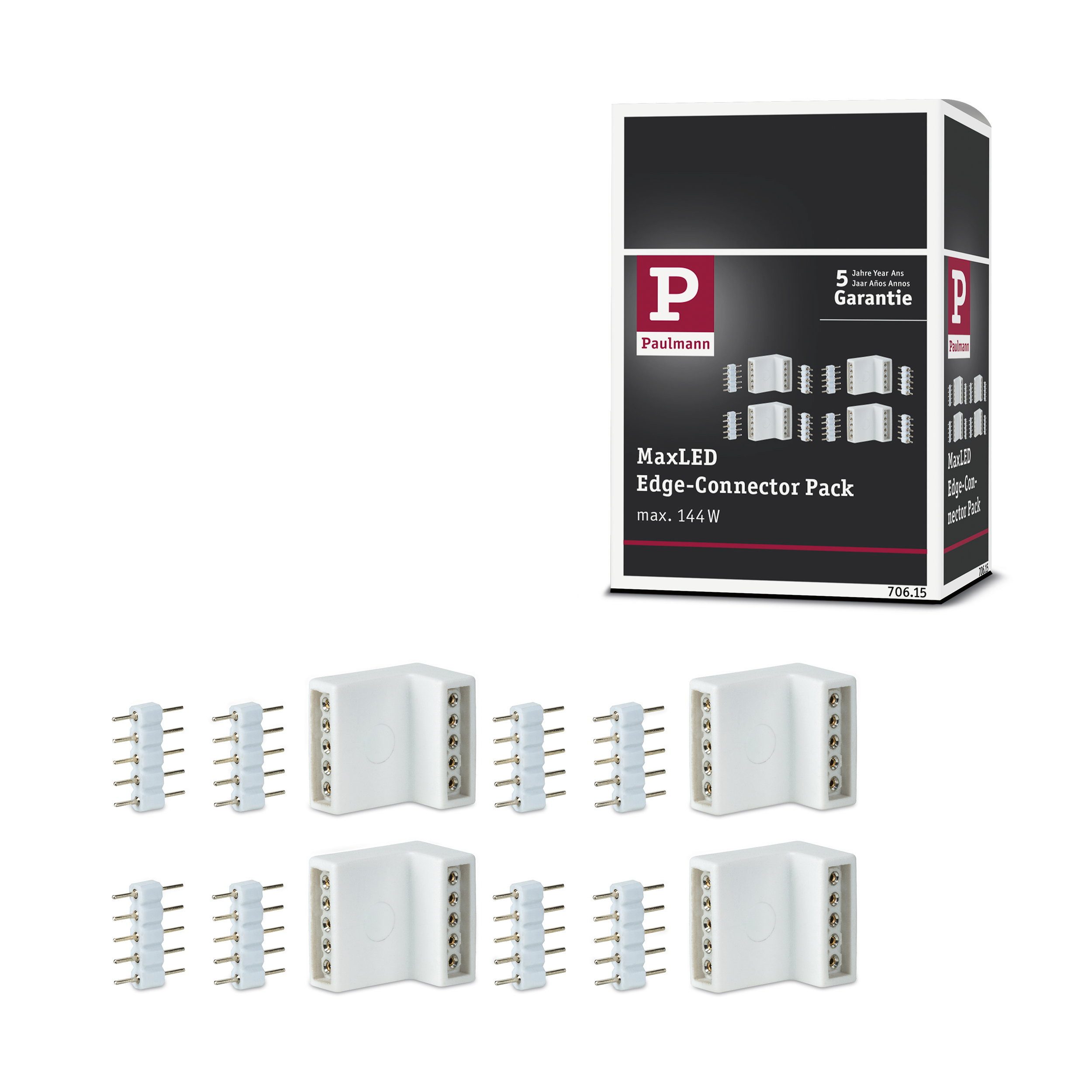 Paulmann MaxLED Zubehör Verbinder Eck-Stück 17x16 mm max. 144W Weiß Lampen-Verbindungskabel
