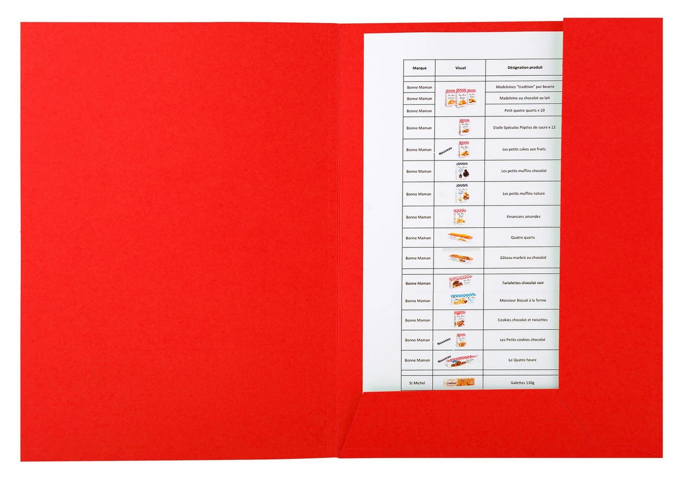 Thumbnail - EXACOMPTA Organisationsmappe 50x Aktenmappe + Index, 2 Klappen RC Kart.290g, 24x32cm, Rot, 445003E, Sammelmappe mit Klap...
