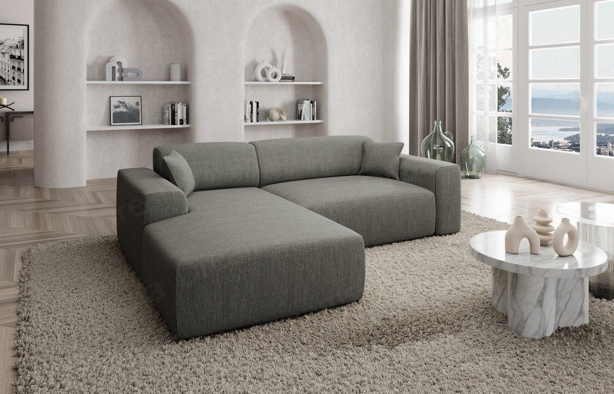 kurz dunkelgrau37 Dreams Sofa, Sofa Stoffsofa Mallorca Strukturstoff, L Stoff Form Loungesofa Ecksofa Designer Modern