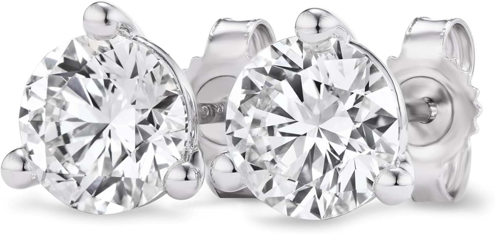 Jumpeak Paar Ohrstecker 1,5 ct/2 ct/3 ct, 14K Weißgold Damen Labordiamanten-Ohrstecker, Verlobungsohrstecker,Ohrstecker,Hochzeitstag,Kommunion Geschenk