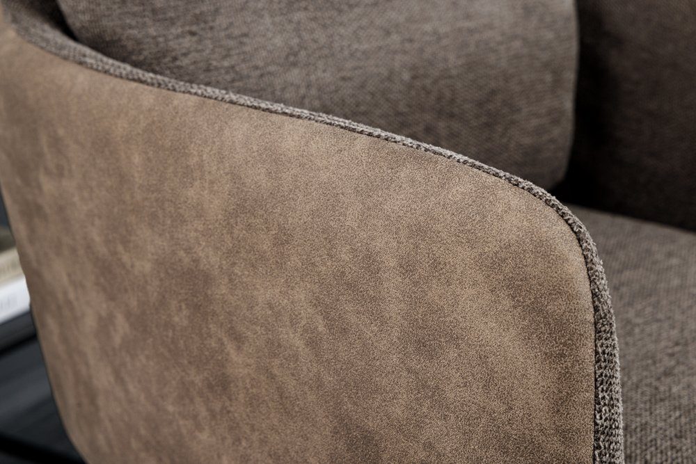 riess-ambiente Polsterstuhl BIG GEORGE taupe/schwarz– Samt & Strukturstoff, mit Federkern (Einzelartikel, 1 St), inkl. Armlehnen, Metall-Füße und 360° drehbar – – Bild 5 von 5