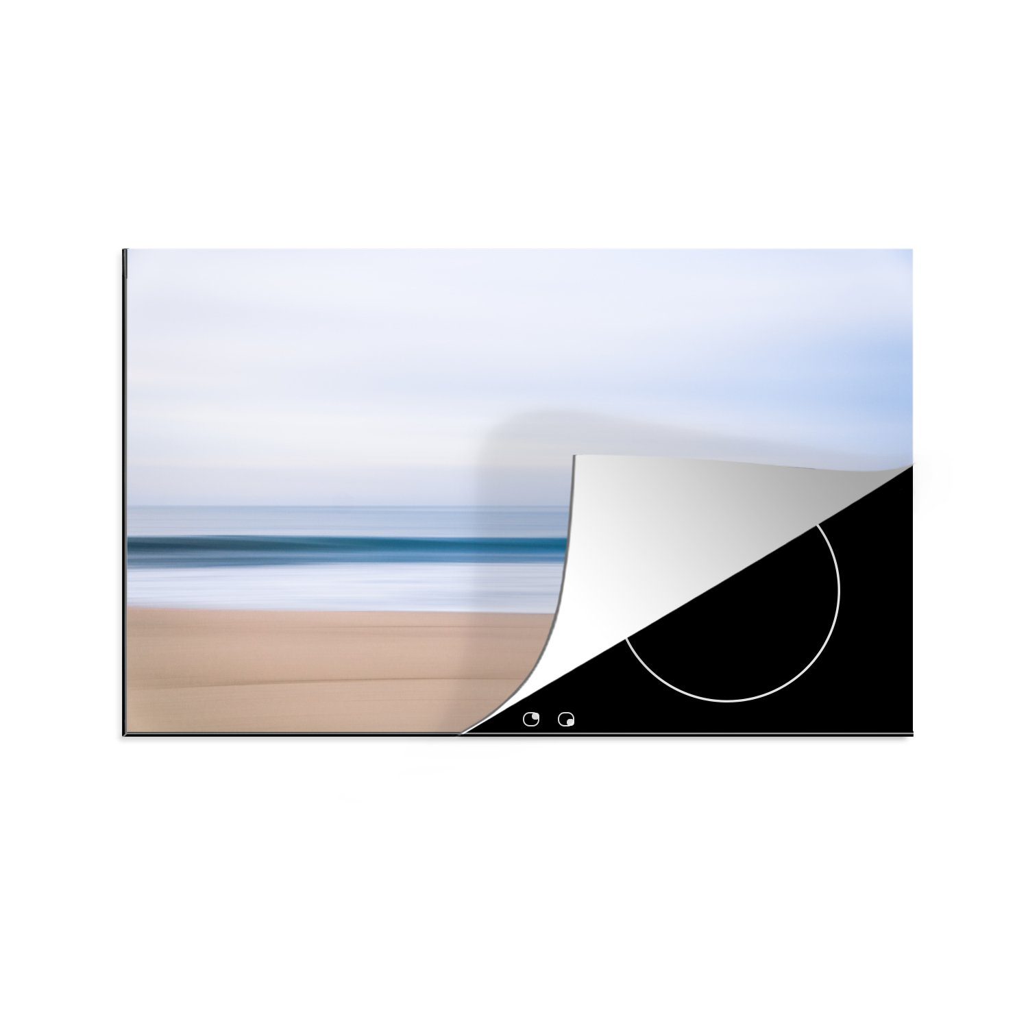 MuchoWow Herdblende-/Abdeckplatte Ruhiges Foto am Strand, Vinyl, (1 tlg), 81x52 cm, Induktionskochfeld Schutz für die küche, Ceranfeldabdeckung