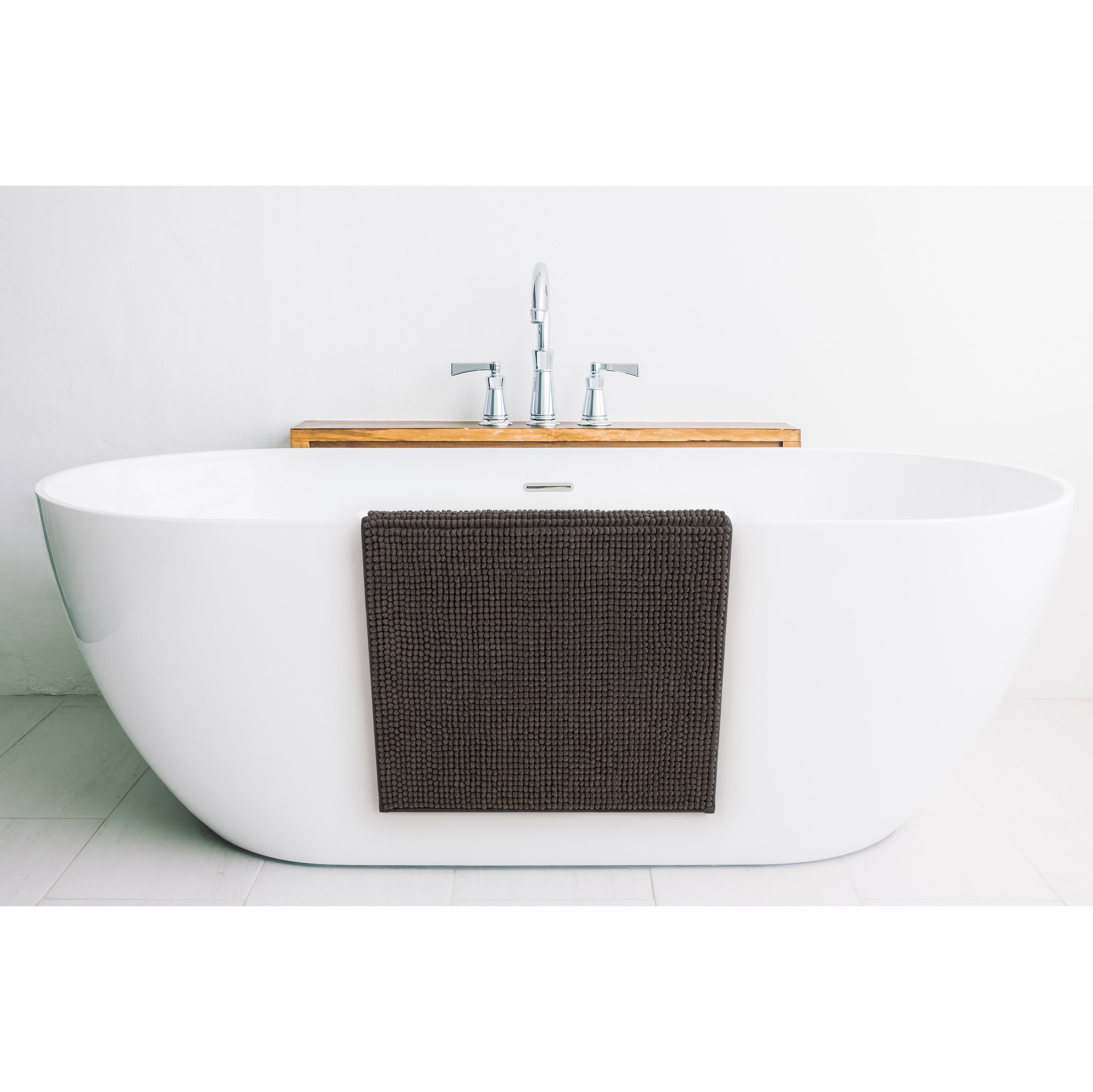 Blumtal Badematte Chenille weicher Badezimmerteppich, strapazierfähig, rutschfest, Polyester, Läufer, 40°C maschinenwaschbar