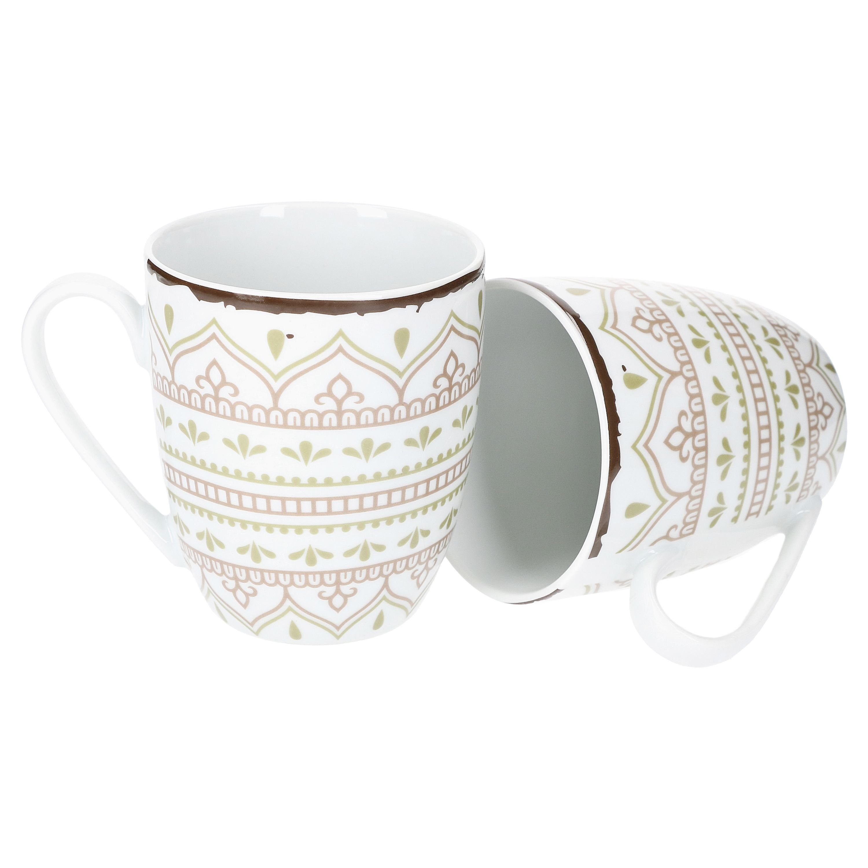 van Well Becher 6er Set Kaffeebecher Riva 400ml Porzellan, Porzellan