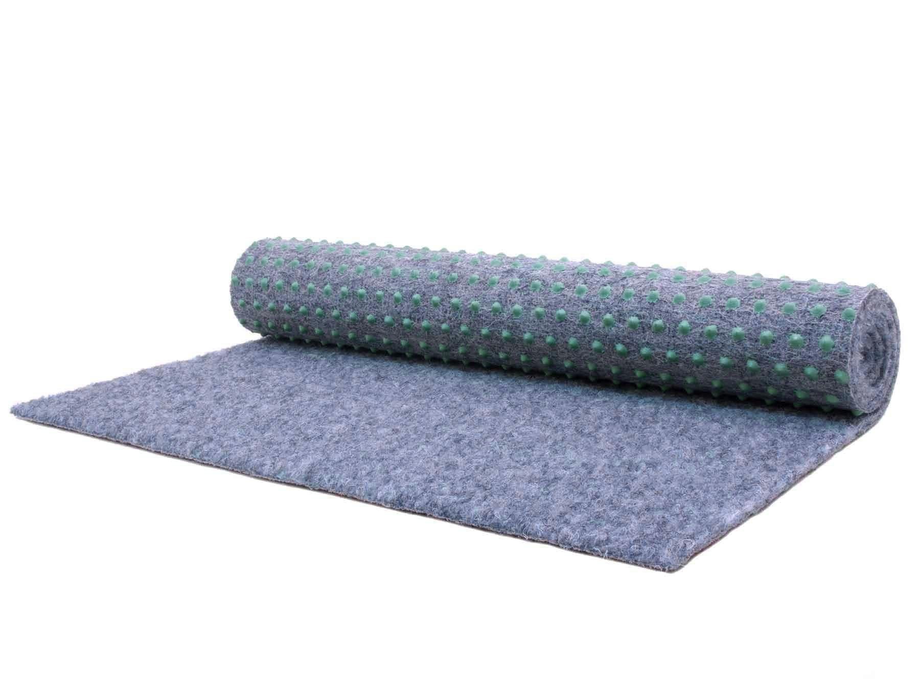 Primaflor-Ideen in Textil Kunstrasen GREEN, Gesamthöhe 7,5 mm, Made in Netherlands, rechteckig, Rasenteppich, graublau, mit Drainage-Noppen, strapazierfähig