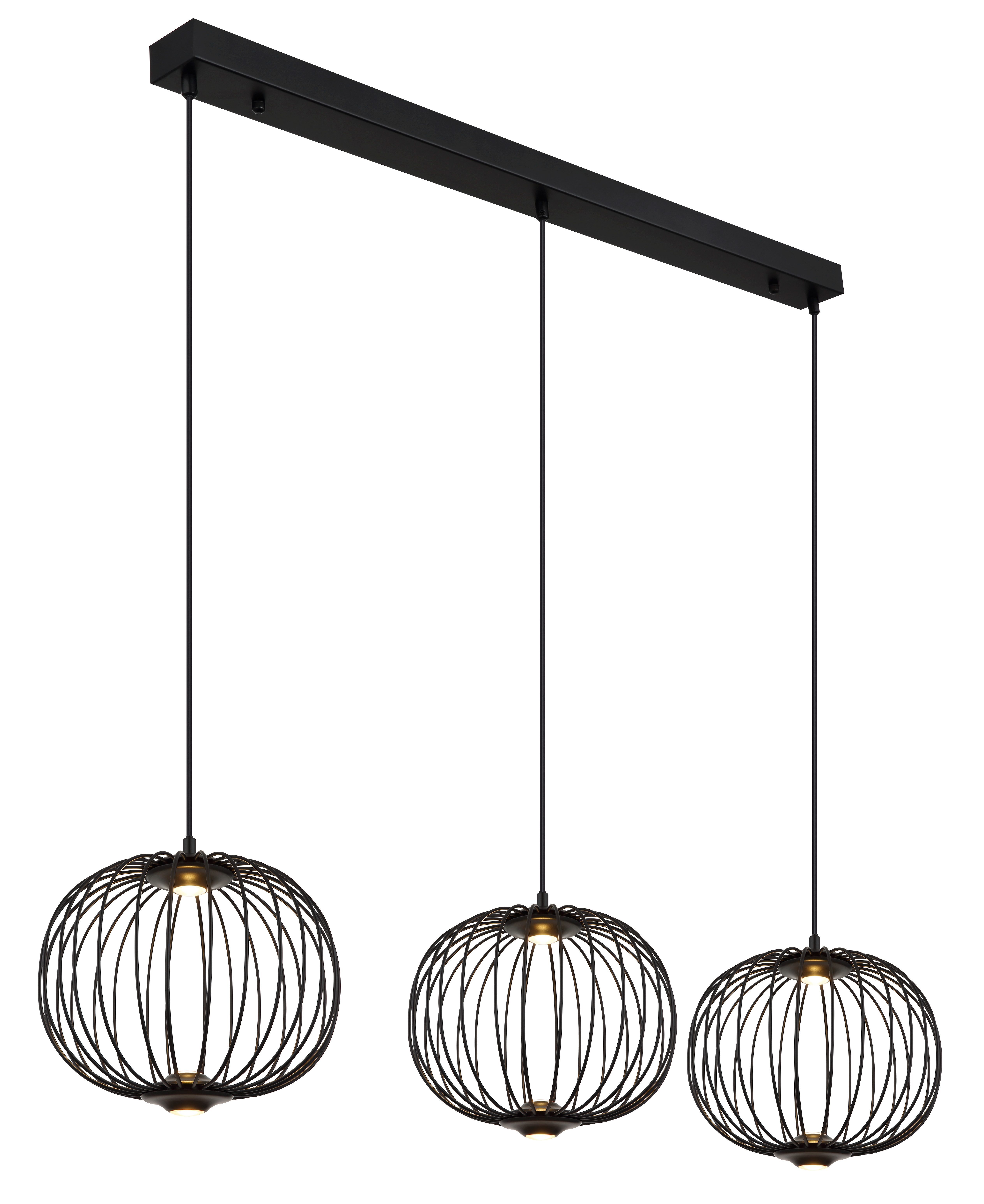 GLOBO LIGHTING Hängeleuchte GALWAY, LED fest integriert, Warmweiß, LED Hängeleuchte für Esszimmer schwarz modern