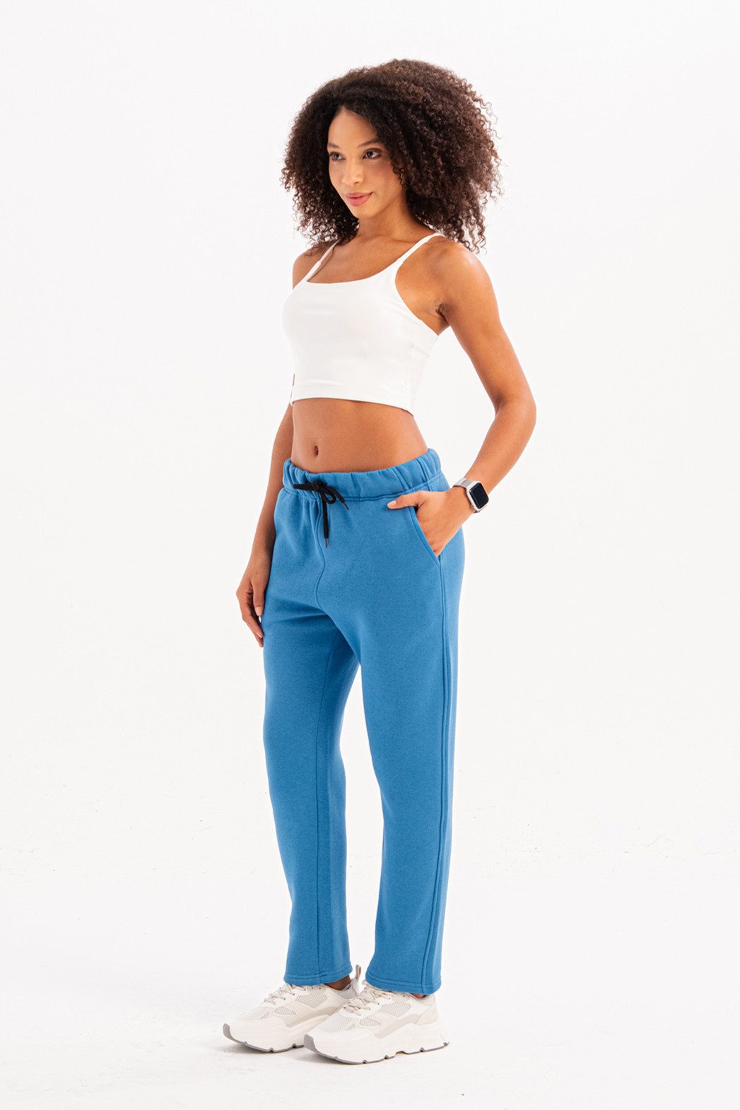 Jogginghose Damen Jogginghose mit Fleece-Futter