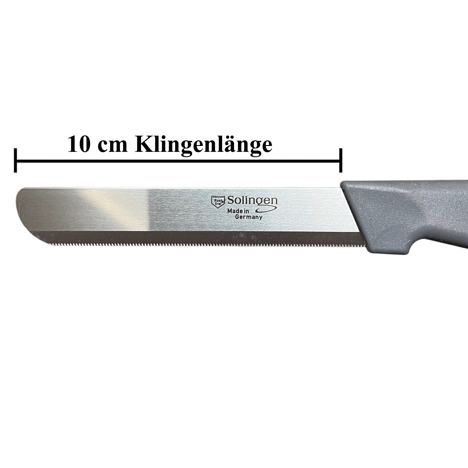 Visaggio Obstmesser Solingen Allzweckmesser Schälmesser Gemüsemesser Küchenmesser, Sägeschliff, Matt, Edelstahl, Zubereitungsmesser, Schmiermesser