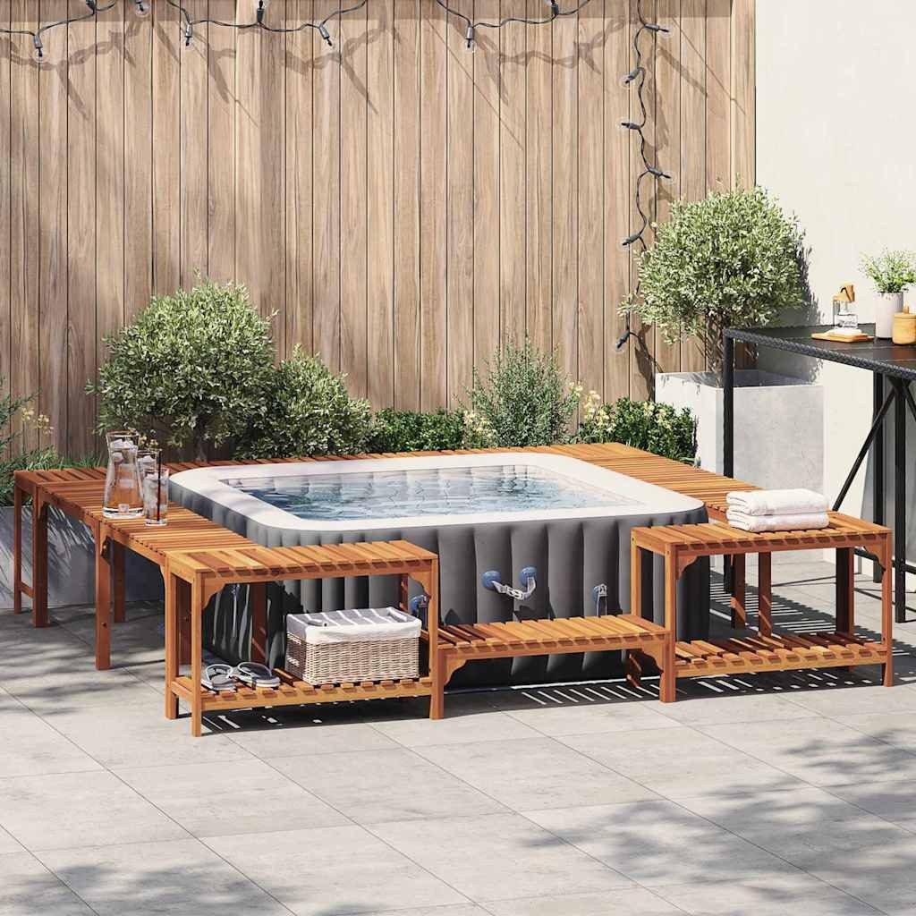 vidaXL Whirlpool 255 x 255 x 55,5 cm Whirlpool-Umrandung Braun 250x250 cm