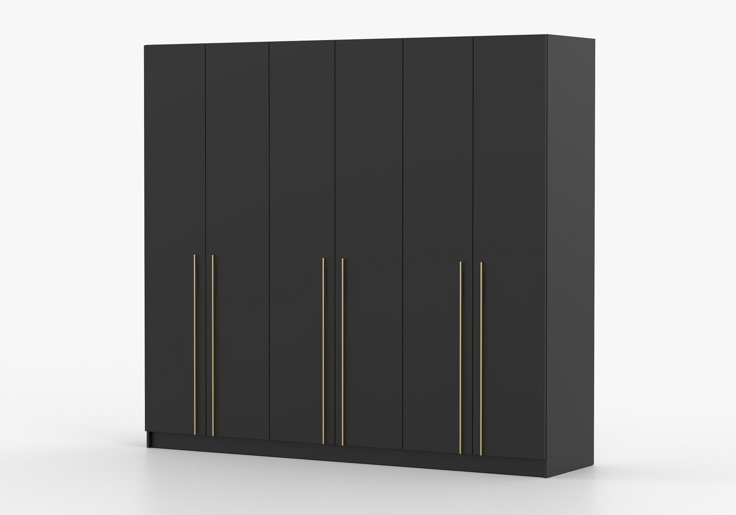 MOEBLO Drehtürenschrank Glamy 6D (Moderner 6-türiger Kleiderschrank mit viel Stauraum, vier Kleiderstangen, Einlegeböden – Ideal für Schlafzimmer, Ankleidezimmer, Schrank Garderobe Drehtürenschrank) (BxHxT): 230 cm x 210 cm x 57 cm