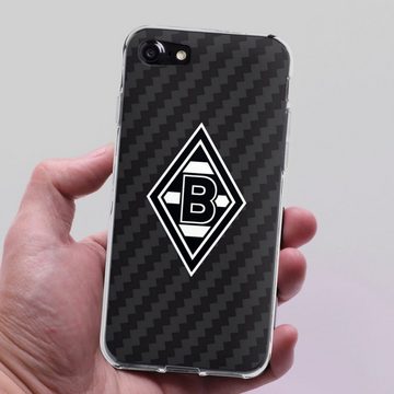 DeinDesign Handyhülle Gladbach Borussia Mönchengladbach Carbon Borussia Raute Carbon, Apple iPhone 7 Silikon Hülle Bumper Case Handy Schutzhülle