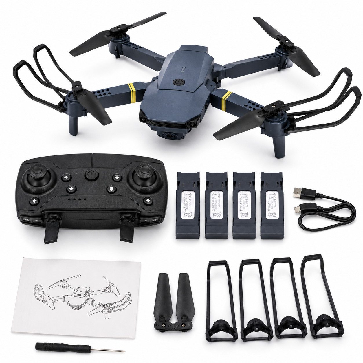 Diyarts RC-Quadrocopter (Einsteigerfreundliche Drohne mit vielseitiger Ausstattung, Hochauflösende 720P-Kamera mit Livebildübertragung), Intelligente Steuerung, kompakte Bauweise und praktisches Faltdesign