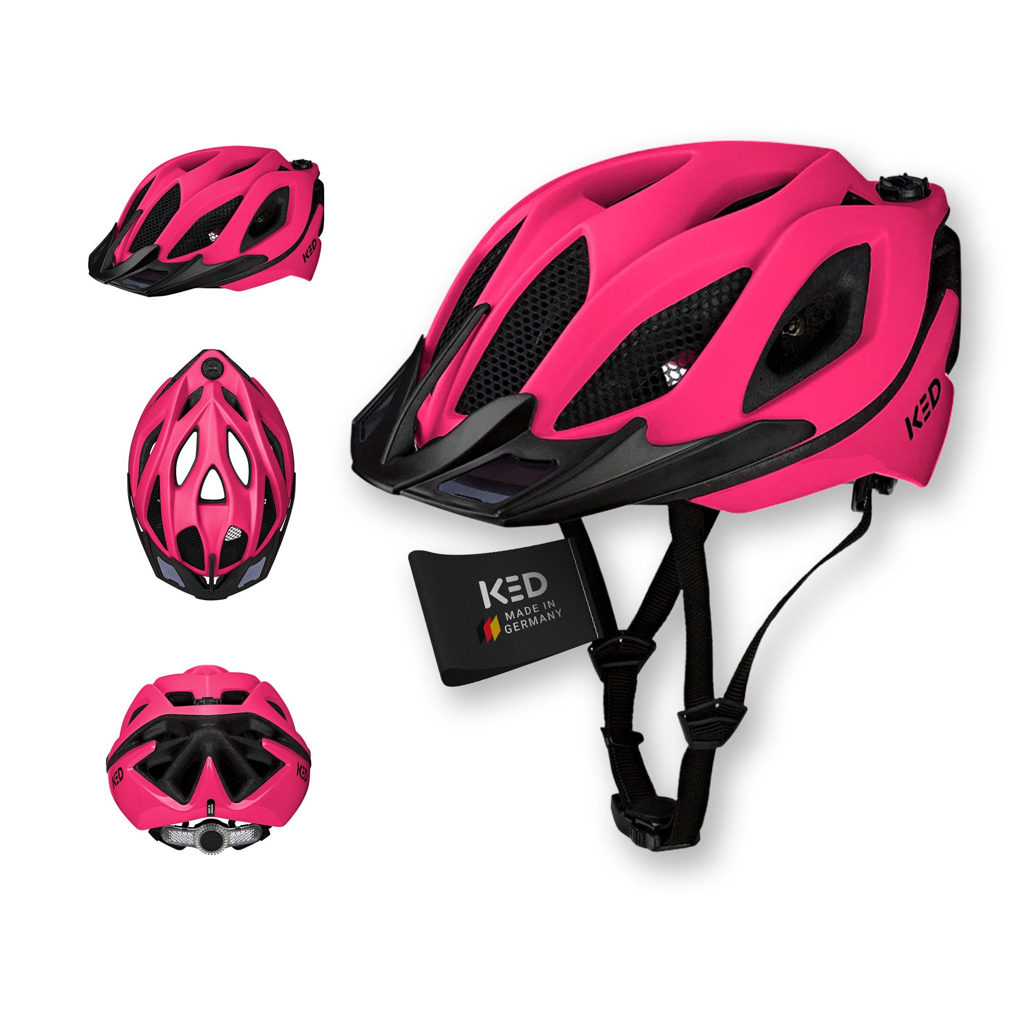 KED Fahrradhelm Spiri II Trend Allround Helm, LED Licht Und Reflektor, Optimierte Belüftung