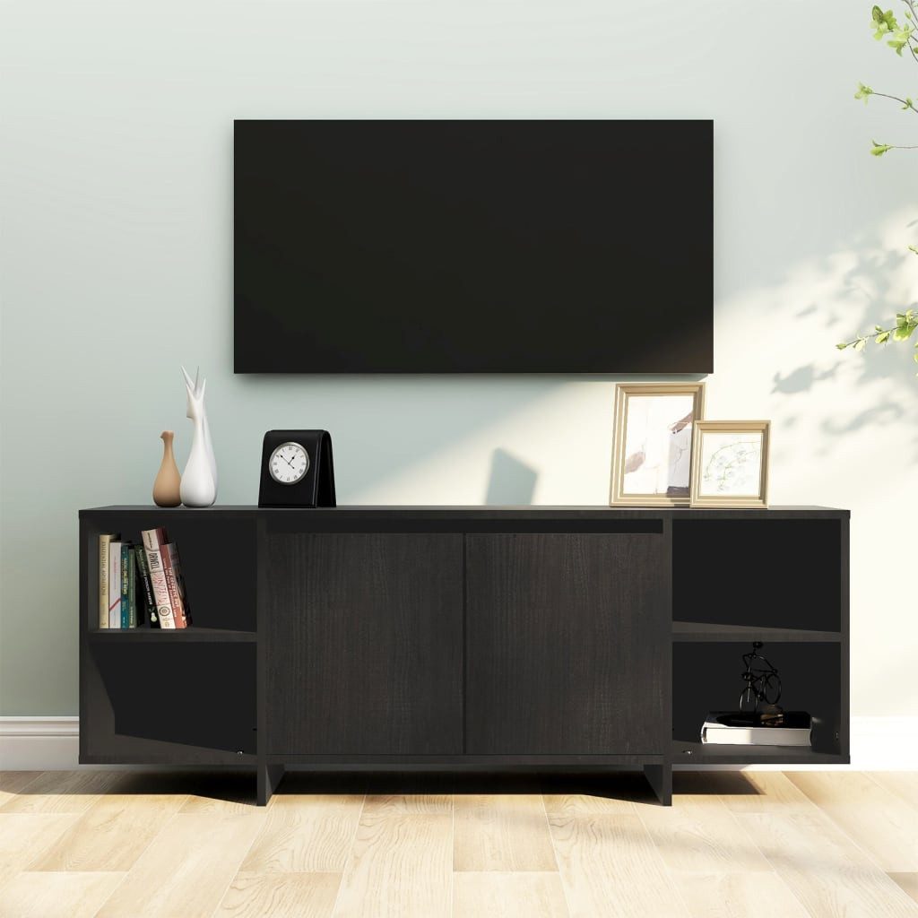 vidaXL Schrankmodule TV-Schrank Schwarz 130x35x50 cm Holzwerkstoff günstig online kaufen