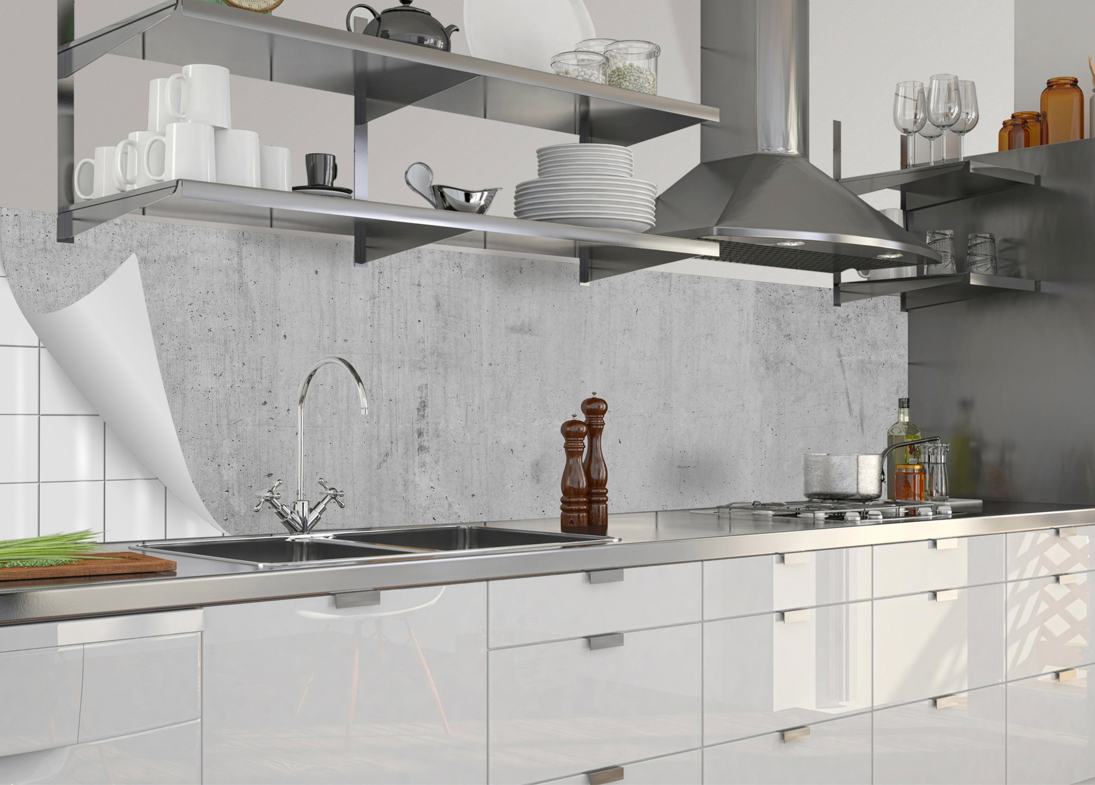 Küchenrückwand selbstklebende und fixy Blank, flexible MySpotti Küchenrückwand-Folie