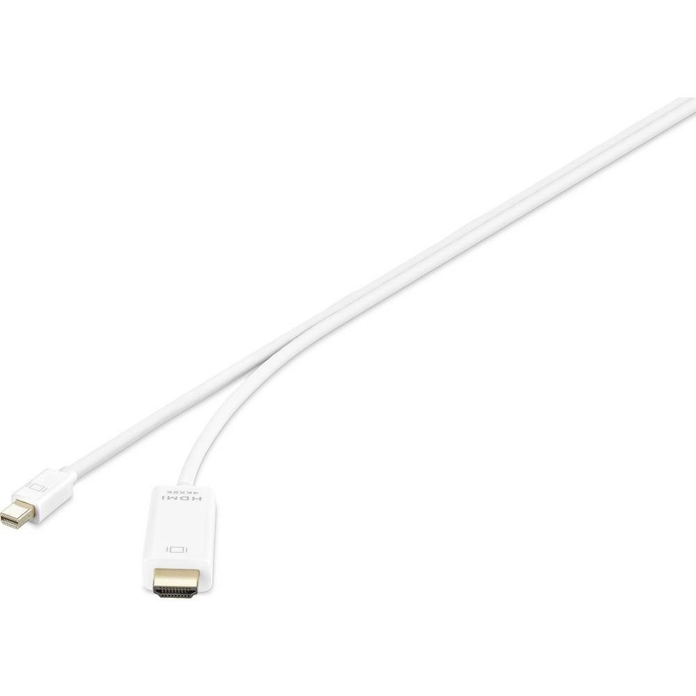 Renkforce Mini-DisplayPort auf HDMI Anschlusskabel 1 m RF-3697528 HDMI-Kabel, (1.00 cm), vergoldete Steckkontakte