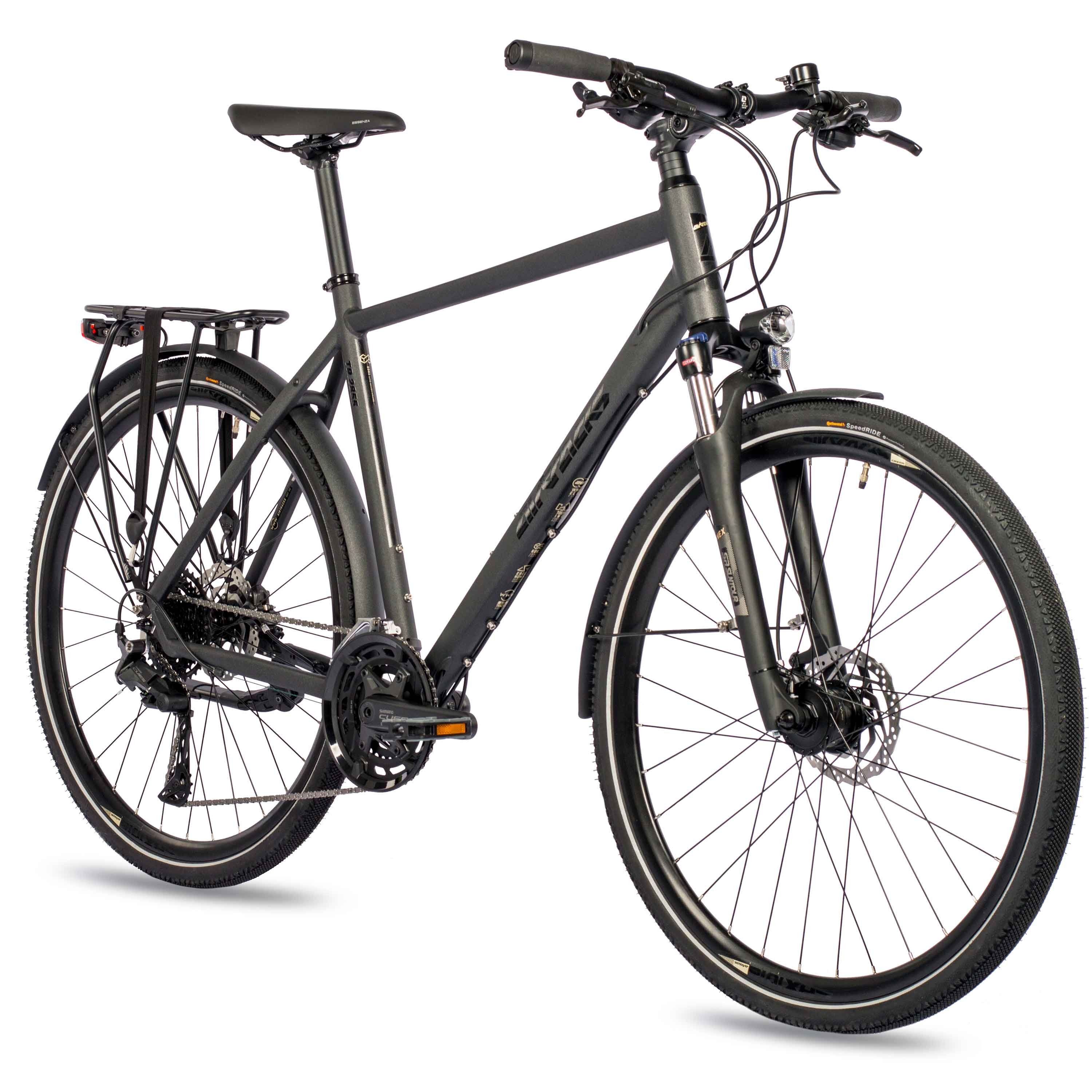 Airtracks Trekkingrad Herren Trekking Fahrrad 28 Zoll TR.2855-C Trekkingrad, 20 Gang Shimano, Kettenschaltung, (2x10 Gang NEW SHIMANO CUES RD-U6020-10), Rahmenhöhen 52 cm 56 cm » Modeljahr 2024 «