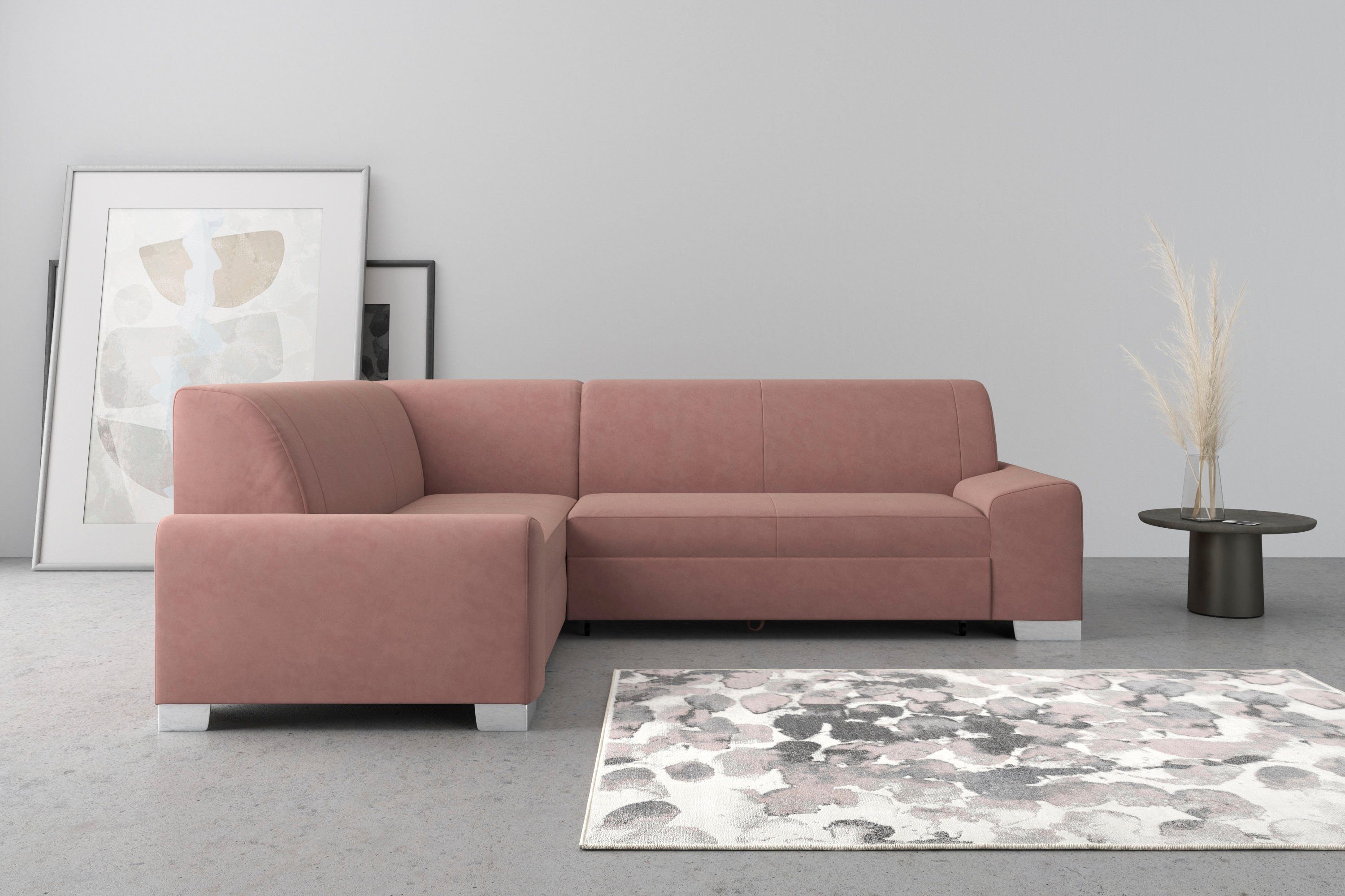 DOMO collection Ecksofa "Anzio in kubischer Formensprache, flache Armlehnen günstig online kaufen