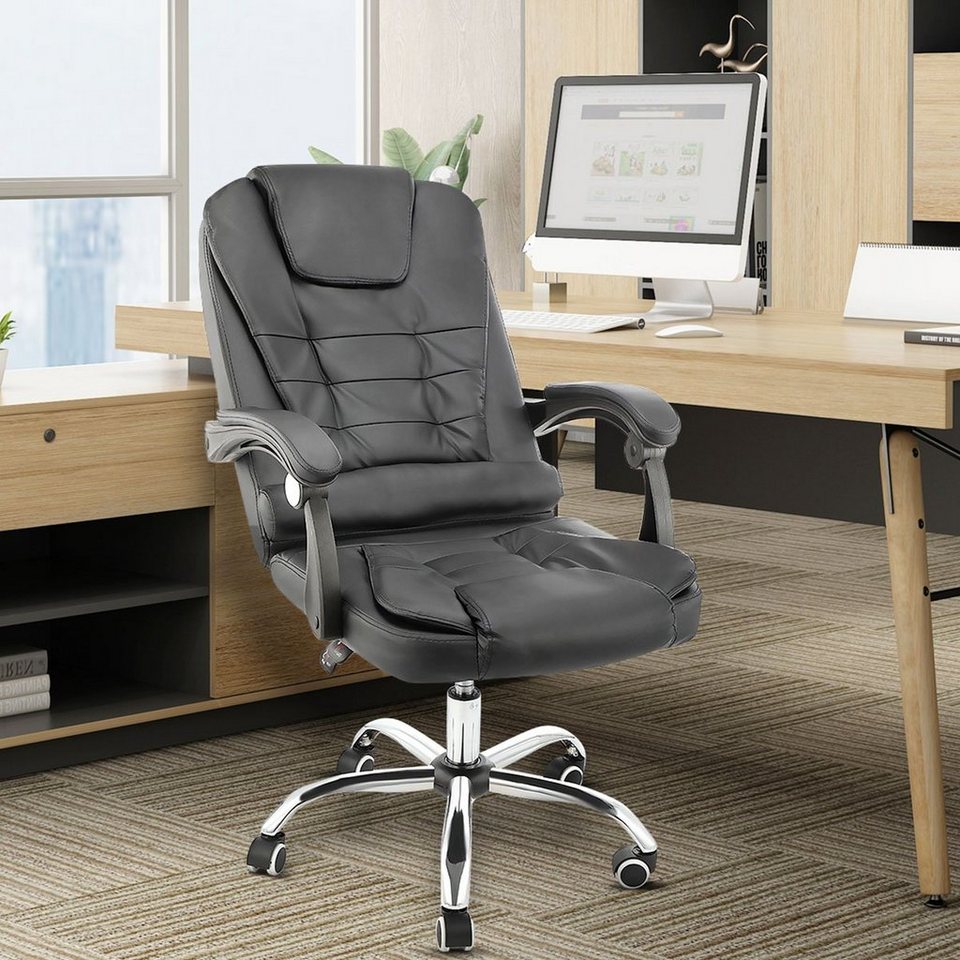 oyajia Gaming-Stuhl Massage Bürostuhl Chefsessel Ergonomischer Gaming Stuhl  mit Fußstütze, mit verstellbare Lendenkissen, Kopfkissen und Armlehnen