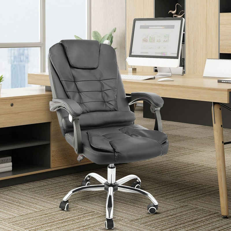 oyajia Gaming-Stuhl Massage Bürostuhl Chefsessel Ergonomischer Gaming Stuhl mit Fußstütze, mit verstellbare Lendenkissen, Kopfkissen und Armlehnen, Drehsessel