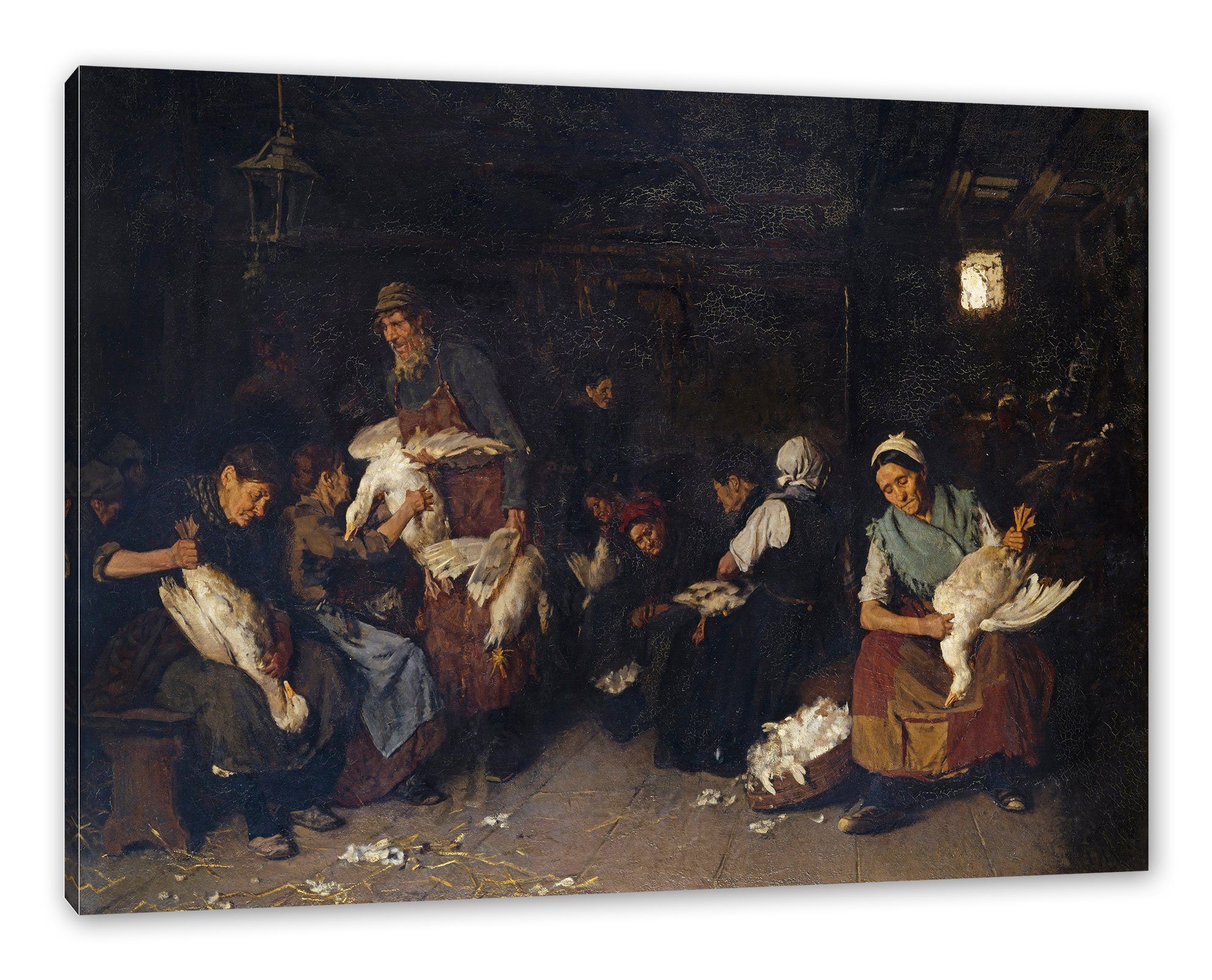 Pixxprint Leinwandbild Max Liebermann - Gänserupferinnen, Max Liebermann - Gänserupferinnen (1 St), Leinwandbild fertig bespannt, inkl. Zackenaufhänger