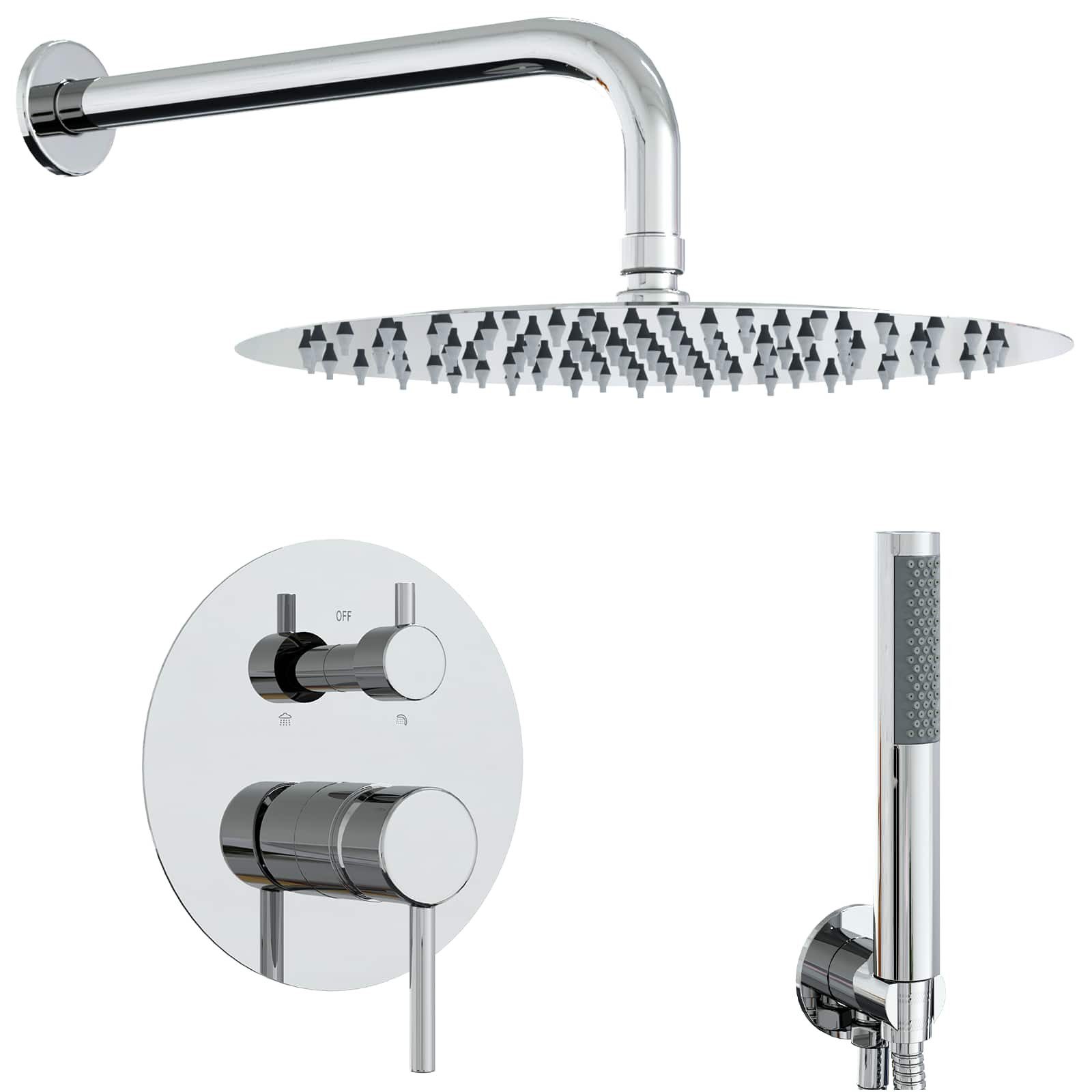 vidaXL Regenduschkopf Verdecktes Duschsystem (Rund) Silber Edelstahl 201, (1-tlg)