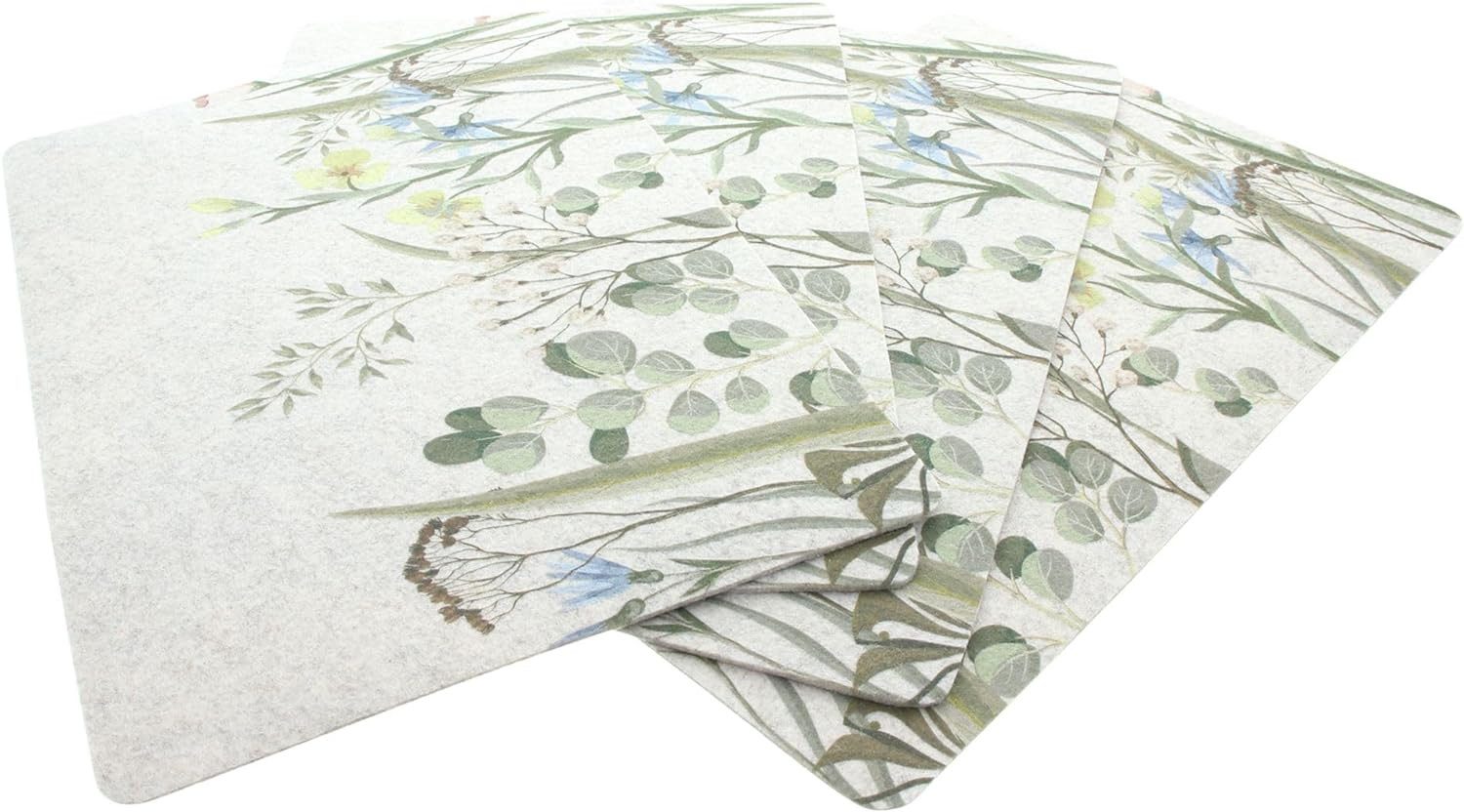 Platzset "Blumenwiese" aus Filz in beige, 43x30 cm, Tischset bunt bedruckt