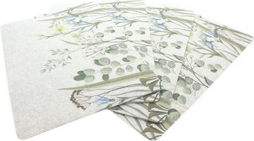 Platzset, "Blumenwiese" aus Filz in beige, 43x30 cm, Tischset bunt bedruckt, Dekoleidenschaft, (4-St., im Set), Platzdeckchen, Platzmatte, Platzdecke, Untersetzer, Tischdeko Frühling