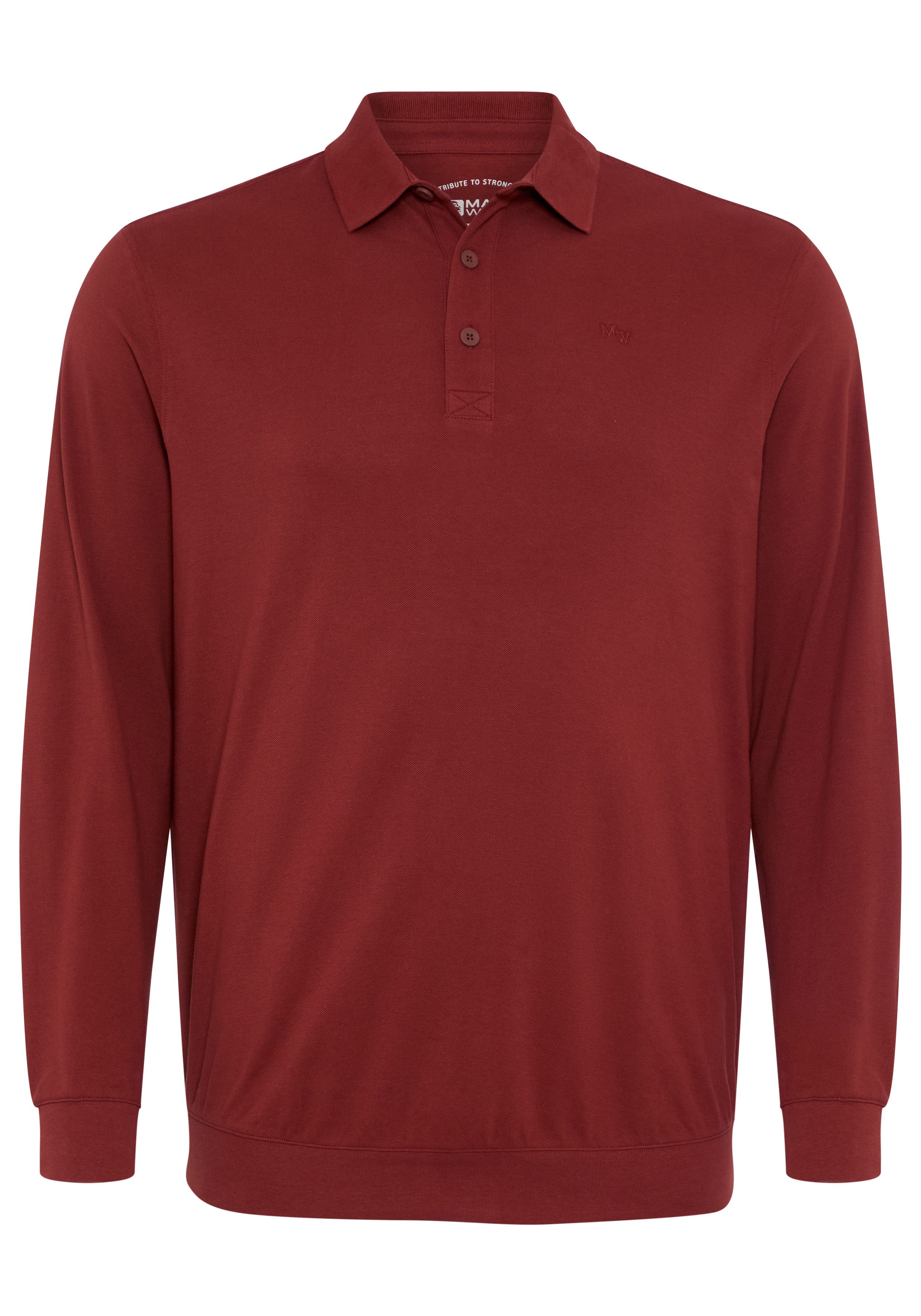 Man's World Plus Poloshirt auch in Grosse Größen bis Gr. 7XL Bauch-Fit mit Langarm, klassischer Polokragen, mit Knopfleiste am Ausschnitt – Bild 3 von 5
