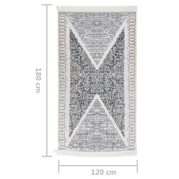 Teppich Teppich Schwarz und Grau 120x180 cm Baumwolle, vidaXL, Rechteckig