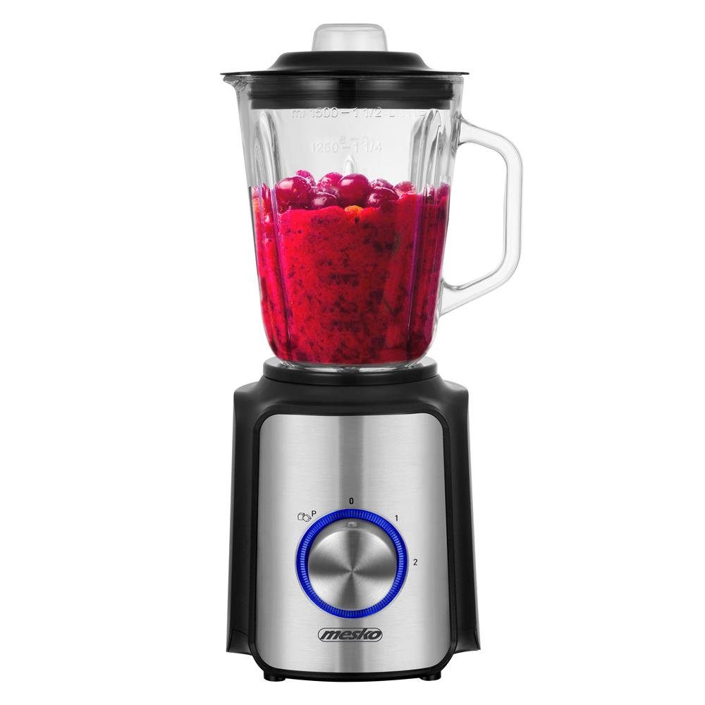 mit L Smoothie 6 Maker, Messer Edelstahlklingen Ice Glasgefäß, W, Mixgerät, Crusher, einem 1,5-Liter-Glasbehälter 1200 langlebigen MS Mixer, und Standmixer Mesko 4080, 1,5